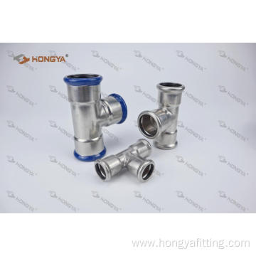 Steel press fitting TEE for water and gas